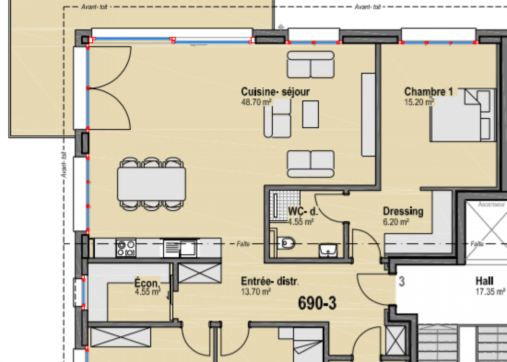 PLAN _ 4.5 pièces 2ème étage