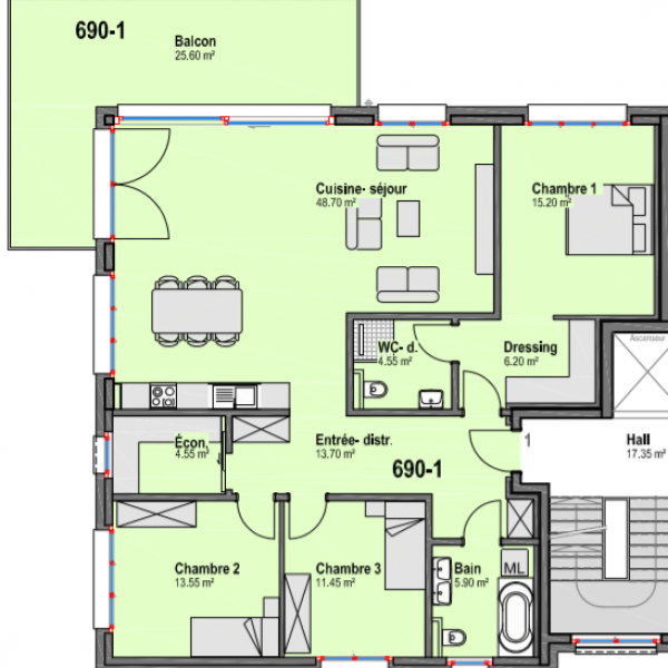 PLAN_4.5 pièces 1er étage